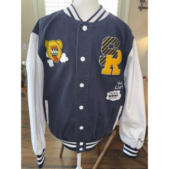 Smoke Rise Legendary Bear Varsity Jacket XL Navy White Embroidered Streetwear - Picture 10 of 13